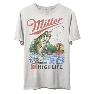 Adult Miller High Life Bass Fishing T-Shirt by Junk Food - 1 of 2