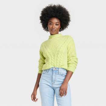 Women's Cable Mock Turtleneck Pullover Sweater - Universal Thread™