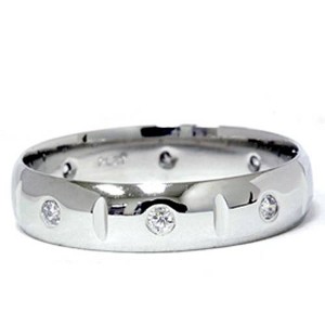 Pompeii3 Mens 950 Platinum Diamond Polished Wedding Ring Band - 1 of 4