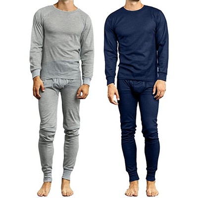 Galaxy By Harvic Men's 4-Piece Lightweight Thermal Set Of Both A Thermal Top And Bottom (2-Full Sets)