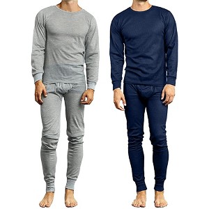 Galaxy By Harvic Men's 4-Piece Lightweight Thermal Set Of Both A Thermal Top And Bottom (2-Full Sets) - 1 of 3