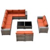 Marlton 12pc Wicker Outdoor Patio Furniture Set Conversation Sofa Sectional with Cushions - 2 of 4