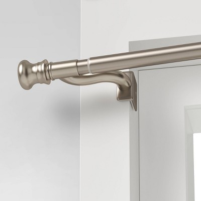 48"- 84" Twist and Shout Easy Install Curtain Rod Brushed Nickel - Room Essentials™