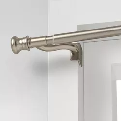 48"-84" Twist and Shout Easy Install Curtain Rod Brushed Nickel - Room Essentials™