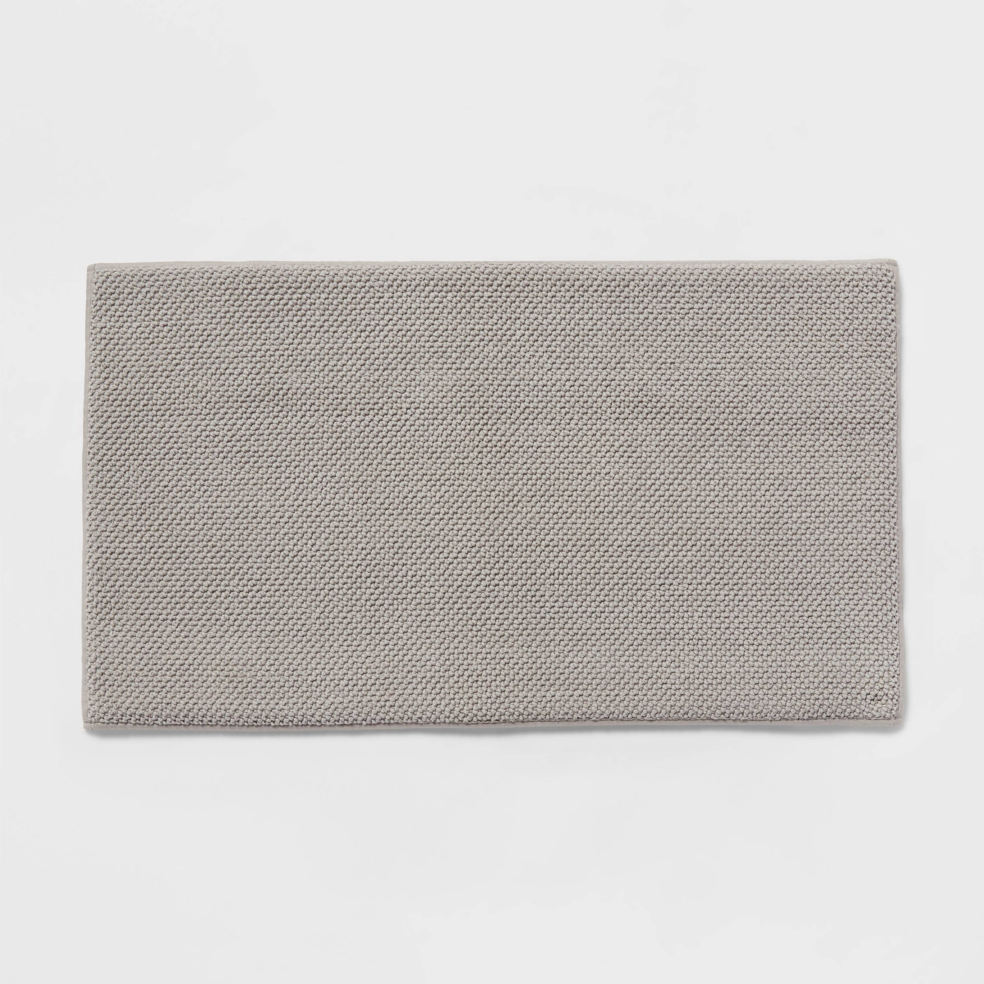Cotton Memory Foam Bath Rug Light Gray