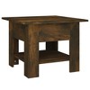 vidaXL Coffee Table Smoked Oak 21.7"x21.7"x16.5" Engineered Wood - 2 of 4