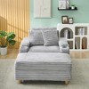 KTMBDW 41”W Sofa Chair with Ottoman, Modern Corduroy Single Couch Armchair, Comfy Chaise Lounge Indoor with Pillow for Living Room Bedroom - 2 of 4