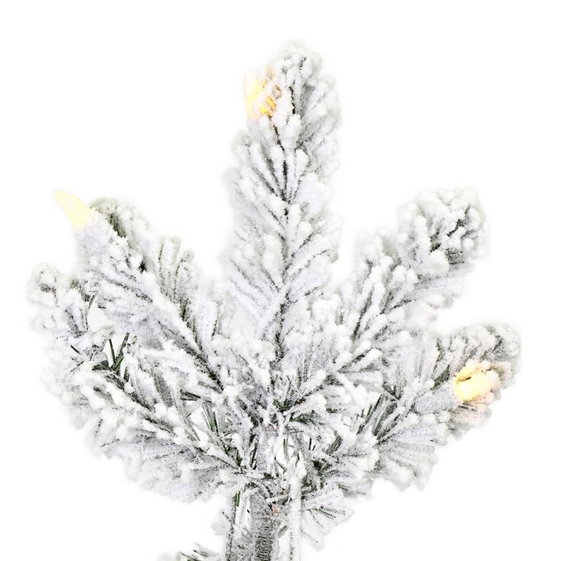 Vickerman Flocked Gifford Slim Potted Pine Artificial Christmas Tree, 2 of 5