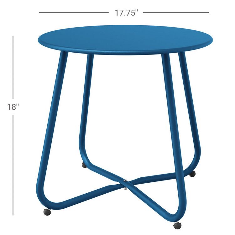 GRANDPATIO Designs Steel Patio Side Table, Weather Resistant Outdoor Round End Table, 4 of 7