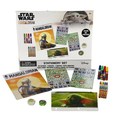 Star Wars Baby Yoda Mandalorian Kids Coloring Set 30 Pc. w/Stickers & Pencil Case