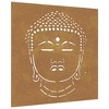 vidaXL Patio Wall Decoration 21.7 in.x21.7 in. Corten Steel Buddha Head Design - 2 of 4