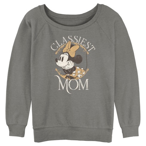 Junior s Women Minnie Mouse Classiest Mom Sweatshirt Gray Heather 2x Large Target