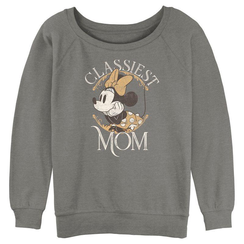 Junior's Women Minnie Mouse Classiest Mom Sweatshirt, 1 of 5