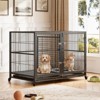 48 Inch Dog Crate Double Door Cage with Wheels/Dividers, Large Indoor Dog Cage - 2 of 4