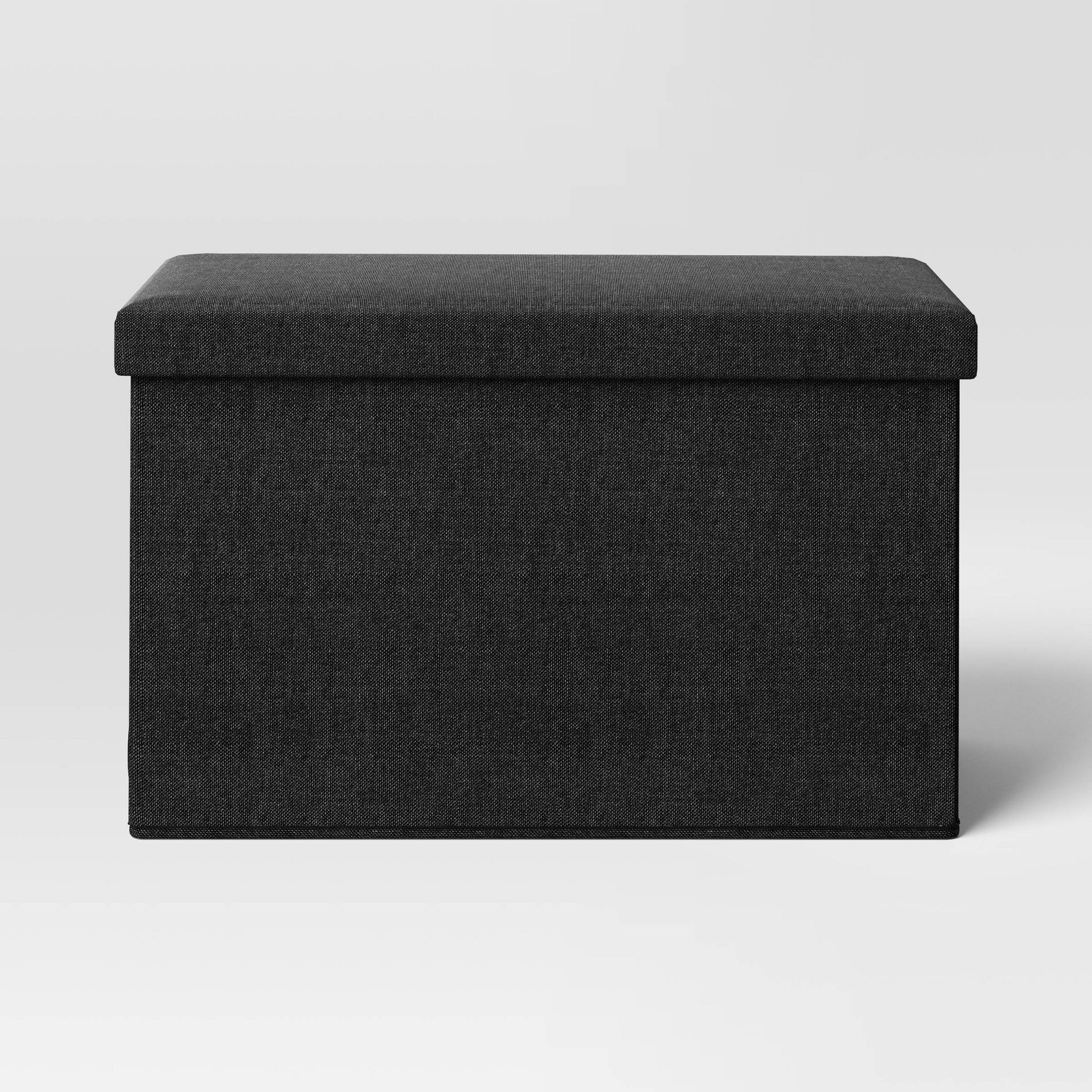 24" Collapsible Double Storage Dorm Ottoman Black - Room Essentials™: