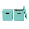 Storage Bins with Lids, Set of Two Collapsible Fabric Cube Storage Boxes with Grommet Handles - image 4 of 4