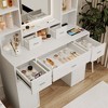 Makeup Vanity, 41" Dressing Table With Mirror And Bench, 5 Drawers, 6 Shelves, Adjustable 3 Color Light Dressing Table for Bedroom - 2 of 4