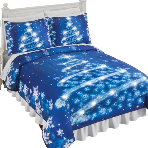 Collections Etc Lighted Snowflake Comforter - image 1 of 3