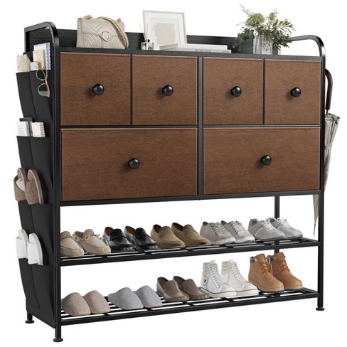 3 Tier Shoe Rack Bench Storage Organizer Shelf Entryway Hallway with Side  Pocket