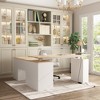FUFU&GAGA Adjustable Office Desk Ergonomic Design Ample Storage Height-Adjustable Ergonomic Workstation Home Office Desk Large Table Bookshelf Desk - 2 of 4