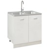 vidaXL Kitchen Sink with Double Basins Silver 31.5"x23.6"x6.1" Stainless Steel - 3 of 4