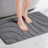 Unique Bargains Microfiber Bathroom Floor Geometry Absorbent Non-Slip Washable Mats 2 Pcs - 2 of 4