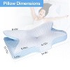 NewHome"2Pcs Memory Foam Neck Support Pillow for Pain Relief, Ergonomic Contour for All Sleep Positions"Blue&White - 3 of 4