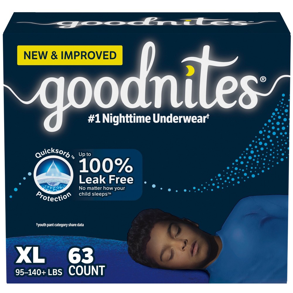 Goodnites Boys' Nighttime Bedwetting Underwear - XL - 63ct