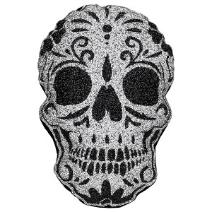 10" Luminous Sugar Skull Novelty Throw Pillow - Sparkles Home - 1 of 4