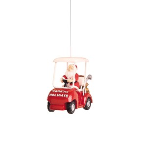 Gallerie II "Fore The Holidays" Santa Claus Golf Cart Christmas Tree Ornament - 1 of 4