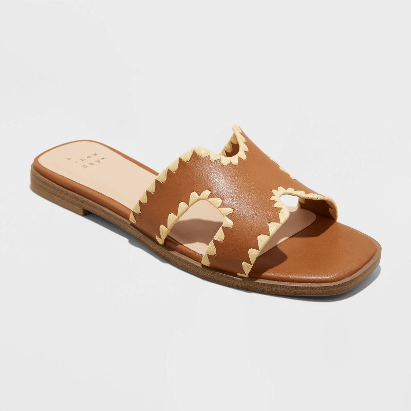 Women&#39;s Helena Whipstitch Slide Sandals - A New Day&#8482;, 1 of 8