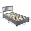 Karl Home Gray Pinewood Frame Twin Size Platform Bed with Four Large Drawers and Headboard - 2 of 4