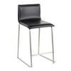 26" Faux Leather Contemporary Counter Stool with Metal Base and Footrest for Kitchen or Dining (Set of 2) - 2 of 4