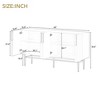 Modern 4-Door Sideboard with Gold Metal Handles & Legs, Adjustable Shelves, Wavy Stripe Design Buffet Cabinet for Living Room, Dining Room - 4 of 4