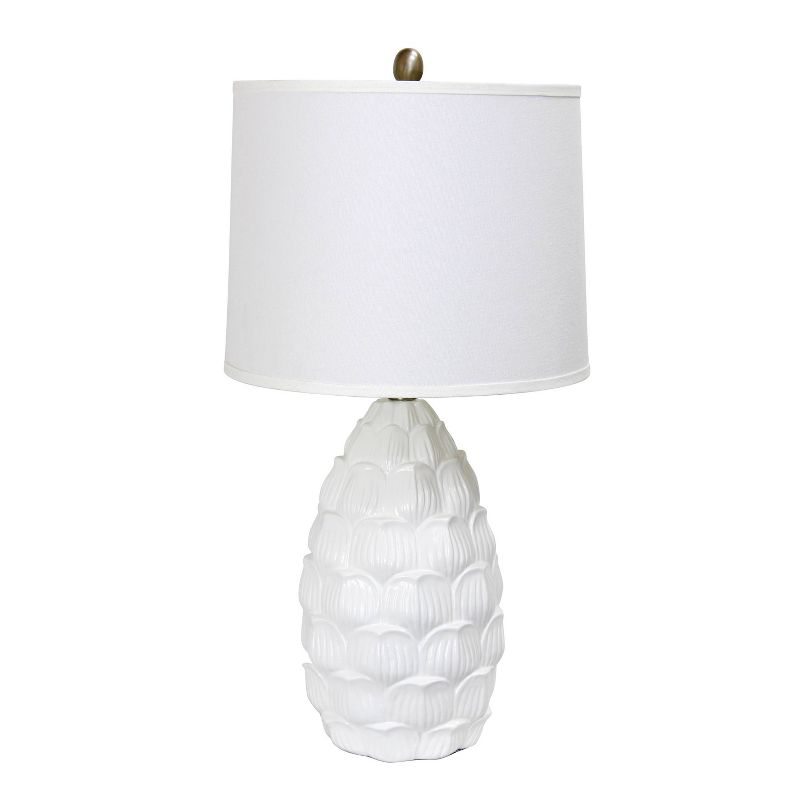 Resin Table Lamp with Fabric Shade White - Elegant Designs, 1 of 5