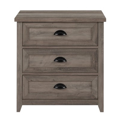 NicBex Nightstand with 3 Drawers,Modern Side Table with Handles and Wood Legs,Bedside Table for Bedroom,Living Room