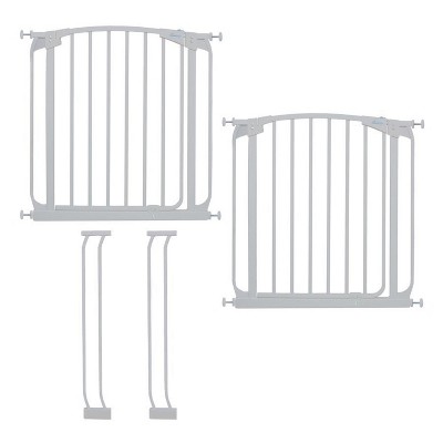 Dreambaby L786W Chelsea 28 to 39 Inch Auto-Close Baby Gate with Extensions and Stay Open Feature for Doors, Stairs, and Hallways, White