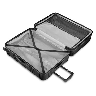 American Tourister NXT Hardside Large Checked Spinner Suitcase - Blackout: 8 Wheels, ABS Shell