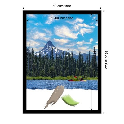 Matte Black Plastic Contemporary Single Photo Frame 25" x 19"