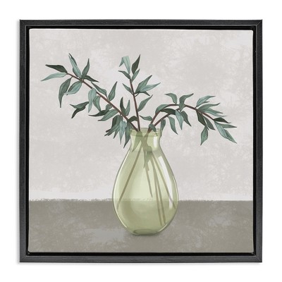 Stupell Industries Vase And Plant Neutral Grey Design, 25" x 25"