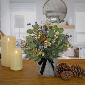 HGTV 5' Swiss Chic Decorated Christmas Artificial Swag: Faux Floral, Indoor Universal Placement - 1 of 3