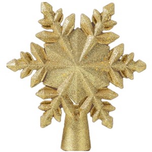 Aoibox Snowflake Christmas Tree Topper 9.6in 1 Piece Lighted LED Rotating 3D Glitter Projector 6 Patterns for Xmas Tree Decoration - 1 of 4