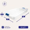 Homz 60 Quart Underbed Storage Container Bins with Latching Lid - 4 of 4