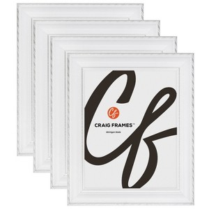 Craig Frames Victoria Ornate White and Silver Single Image Picture Frame, Set of 4 - 1 of 4