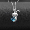 Bunny Love Necklace Sterling Silver Heart Blue Cz Womens Ginger Lyne Collection - image 2 of 4