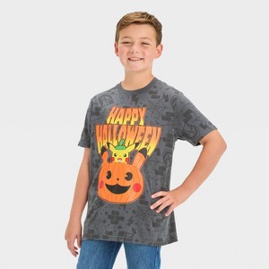 Boys' Pokemon Halloween Short Sleeve Graphic T-Shirt - Gray - 1 of 4