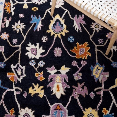 Anatolia Black and Ivory Hand-Tufted Wool Runner Rug