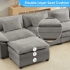 Mjkone 118''U-Shaped Modular Sectional Sofa,Chenille 5-Seat Cloud Sleeper Deep Seat Couch with Ottomans and Thickened Cushion - 3 of 4