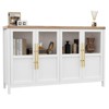 Sideboard Buffet Cabinet with 4 Glass Doors, 55-inch Dining Room Storage Cabinet for Kitchen & Living Room, Modern Display Console Table - 2 of 4
