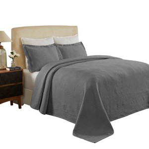 Waves Cotton Matelasse Decorative Bedspread and Pillow Sham Set by Blue Nile Mills - 1 of 4